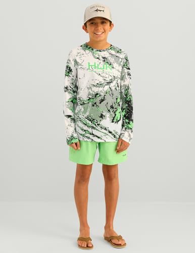 Image of HUK Kids Pursuit Pattern Long Sleeve Shirt, Fishing Shirt for Kids