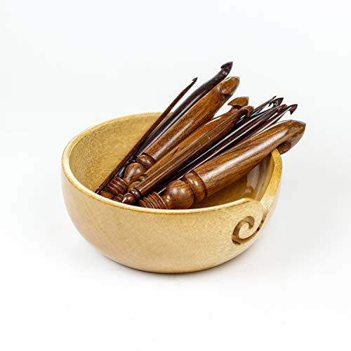 Nagina International Rosewood Crafted Premium Polished Crochet Hooks & Knitting Needles (Pack