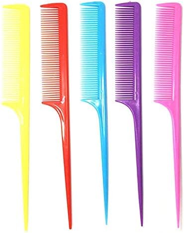Colorido peine de cola de rata Color Plástico Peine de cola puntiaguda Peine de corte de pelo Maquillaje Peluquería Partición Peine Multicolor de un