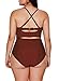 Dearlove Womens Plus Size Swimsuit Strappy Push Up Bikini Top High Waisted Swimsuit Bottom Two Piece Bathing Suit Solid Red XXL 18 20
