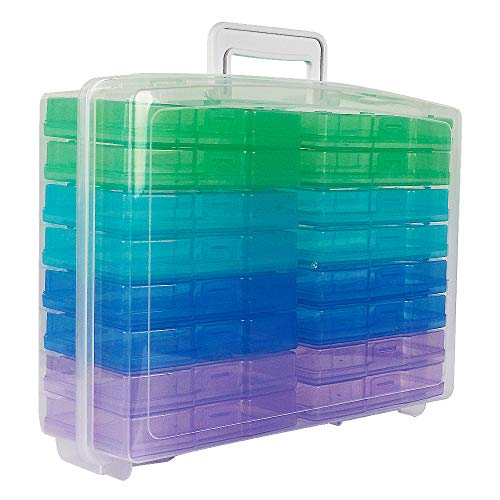 Image of novelinks Photo Storage Box and 16 Inner 4 inch x 6 inch Photo Storage Containers | 1Pack Color, Photo Albums 4x6 Pictures, Photo Organizers and Storage, Card Game Storage, Task Boxes for Special Education