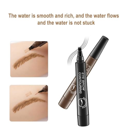 Image of 4 Point Eyebrow Pencil Brown,Waterproof Microblading Eyebrow Pencil with a Micro-Fork Tip Applicator Creates || Fine Sketch Liquid Eye Brow Tattoo Tint Pen (Pack1) (Brown)