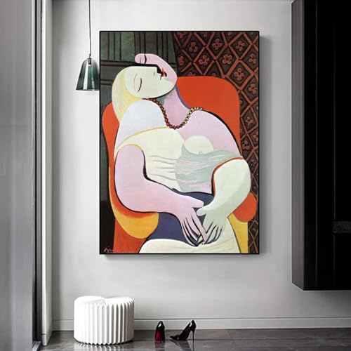 Picasso Le Rêve toile déco murale maison reproduction peinture célèbre 50x70 cm cadre