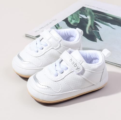 Newbron Baby Boys Girls Retro Sneakers Pu Leather Rubber Sole Walking Shoes Toddler Non-Slip First Walkers Infant Slippers Crib Shoes4