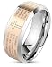 Lord's Prayer Beveled Edge Stainless Steel Ring - Rose Gold Tone (8)