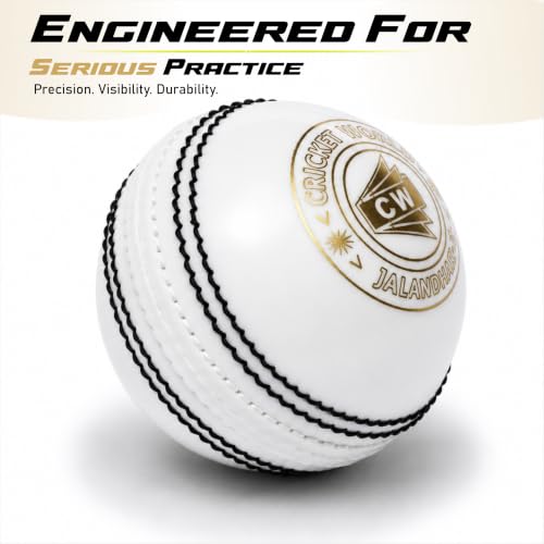 Image of CW Spin White Cricket Ball Water Proof |Practice Training Light Weight 115 Grams |Pack of 4