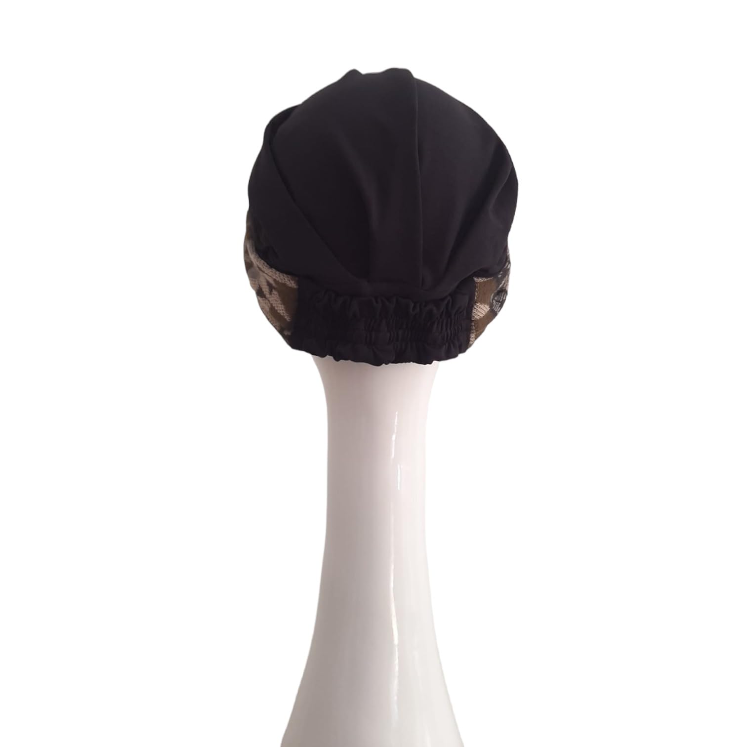 CAREBELL Turbante Elegance Zig Zag Grey para quimioterapia. Tejido de Algodón. Alopecia y pérdida de Cabello