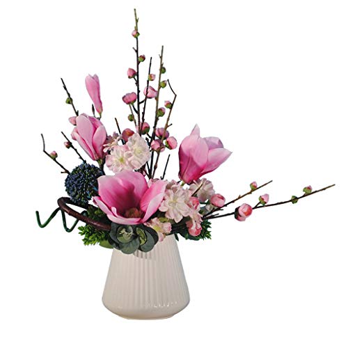Fleurs artificielles en soie et vase céramique pour table de mariage