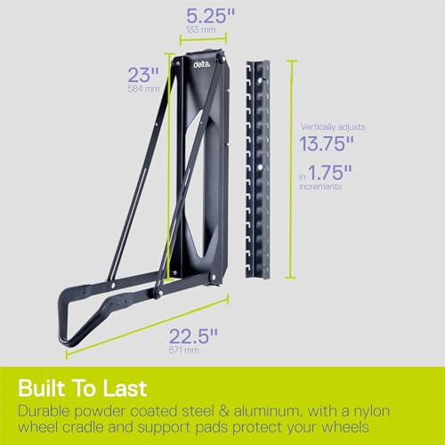Image of Pivot Bike Storage Rack by Delta Cycle - Bike Rack Garage Wall Mount Swivels to Save Space - No Lifting Required Vertical Bike Rack - Indoor Bike Storage Wall Hanger Holds Up to 100 lbs