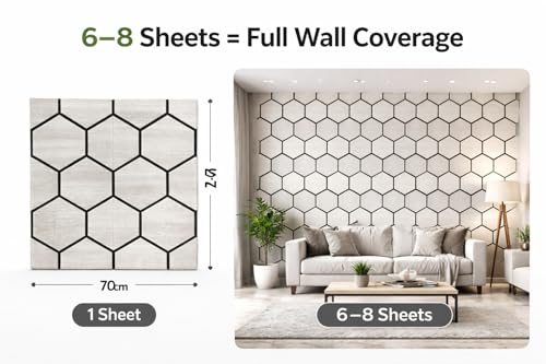 Image of Barebeauty 3D Wall Panel Wallpaper, Self Adhesive PE Foam Brick Sticker, Waterproof Wall Covering for Home Decor, 70 x 70 cm (Pack of 25, 131.75 Sq. Ft. Approx)