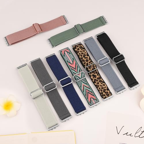 Vancle 6 Stück Armband für Huawei Watch Fit 3 / Fit 4 / Fit 4 Pro, Elastische Nylon Ersatzarmbänder Sport für Damen Herren