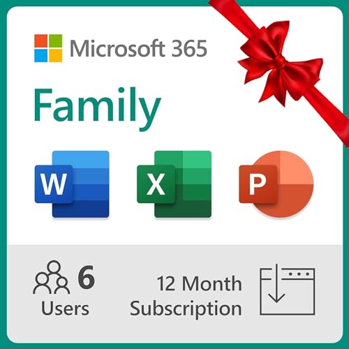 Microsoft 365 Family | 12-Month Subscription, Up to 6 People | Word, Excel, PowerPoint | 1TB OneDrive Cloud Storage | PC/MAC Instant Download | Activation Required