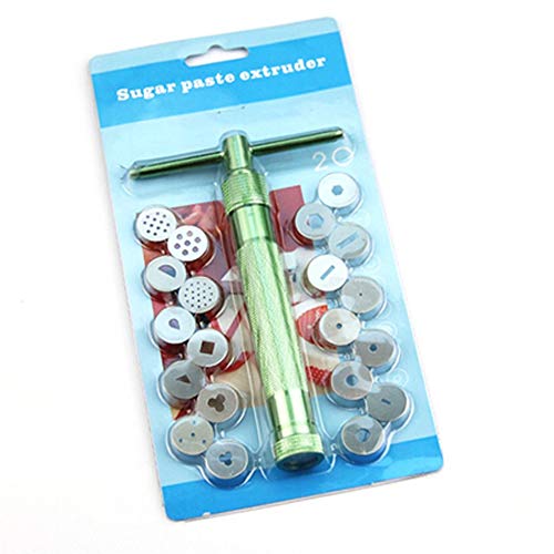 Libertroy Pr�ctico dise�o de Acero Inoxidable Pasta de az�car extrusora Craft Gun Inicio DIY Hornear Fondant Cake Sculpture Herramientas de Arcilla polim�rica - Verde