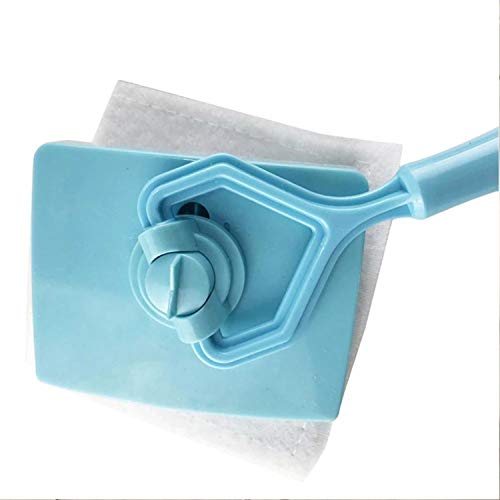 Baseboard Cleaner Tool with Handle, 5 Reusable Cleaning Pads, No-Bending Mop Baseboard Cleaner Tool Long Handle Adjustable Baseboard Molding Tool for Bathroom Microfiber Cleaning