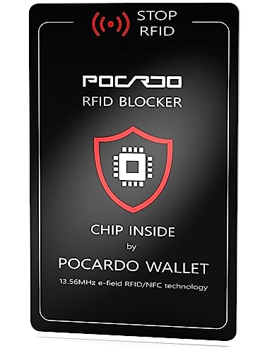 POCARDO Tarjeta de Bloqueo - Anti RFID/NFC | Protector de Tarjetas de crédito y bacarias sin Contacto | Protección Complete Billetera