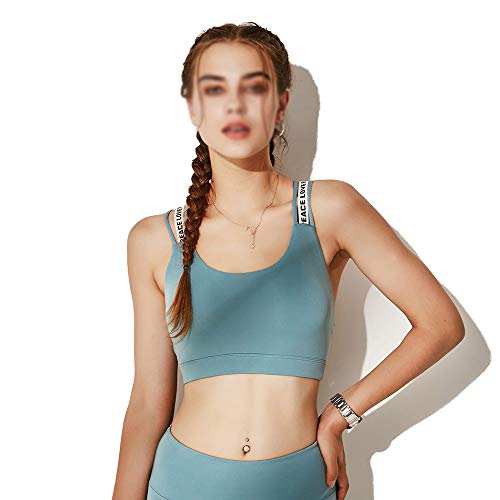 ZoSiP Women's Sportswear Quick Drying Clothing Women's Collected Vest Quick Drying Shock-Resistant High Strength T-Shirt Sport Super Soft Top, Synthetic fibre, Blue, Small