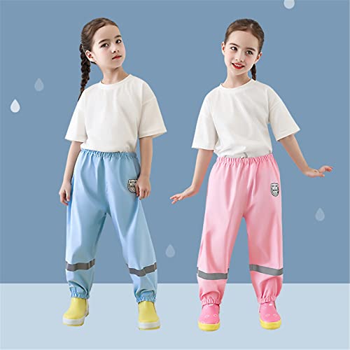 Kids Toddler Rain Pants Raincoat Baby Girls Boys Mud Dirty Proof Rain Trouser Rain Splash Pant Unisex (Pink, 5-6 Years)4