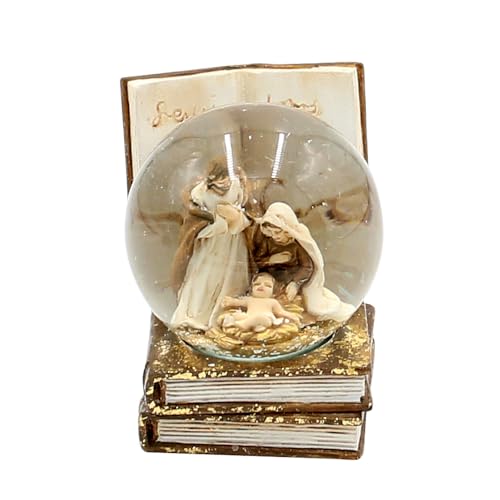 Bola de Nieve de la Sagrada Familia sobre Libro, Bola de 5 x 6 x 6 cm de diámetro, 4,5 cm de diámetro