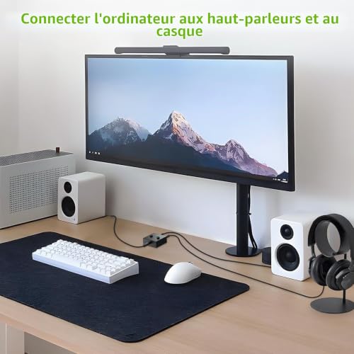 LiNKFOR Commutateur Audio 3.5mm Bidirectionnel 2 Entrées 1 Sortie / 1 Entrée 2 Sorties avec Bouton Mute Passif sans Alimentation - Design Ultra-Compact Câble 1m Inclus pour PC TV Casque Enceintes – vue 5