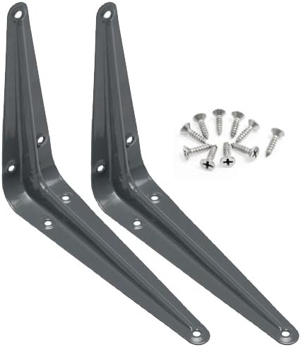 Wideskall® Wideskall Metal 8" x 10" inch Wall Corner Angle Shelving Shelf Brackets, Pack of 2