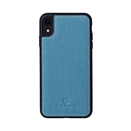 iPhone XR 本革ケース シュリンクカーフレザー 耐衝撃 ハンドメイド ギフト おしゃれ シンプル 大人可愛い メンズ レディース スマホケース 水色 青緑色 シアンブルー SPG-XR-Cyan
