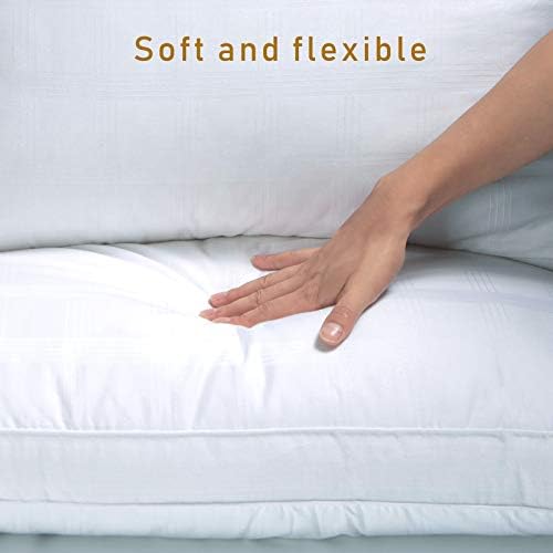 D & G THE DUCK AND GOOSE CO Premium Hotel Quality Pillow with 300TC Cotton Cover & Down Alternative White Microfiber Pillow Medium/Firm Pillow (2 Pillows - 48x74cm, White)