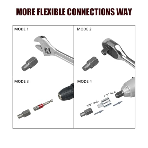 Extractor de tornillos de 27 piezas con adaptador hexagonal para tuercas dañadas y pernos 5