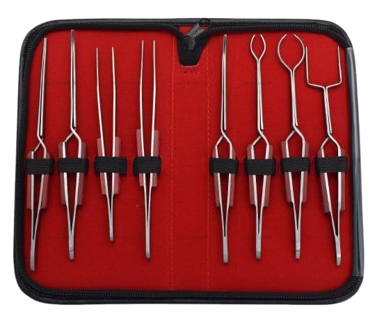 Professional Soldering Tweezers Kit, 8-Piece Stainless Steel Set with Cross Lock Fibre Grips, Jewellery Tools with Storage Case