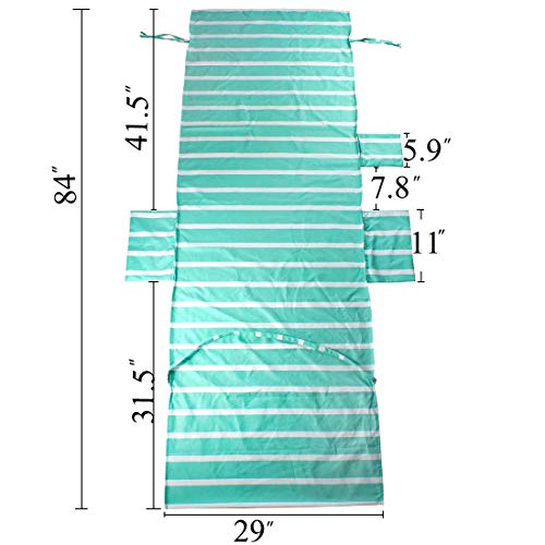 Vocool Beach Chair Towel Chaise Lounge Cover With Pockets Pool Chair Towel For Outdoor Patio Garden (Mint Green) #TOP1