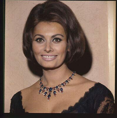 Sophia Loren Beautiful Striking Smiling Portrait Original 2 1/4 Transparency