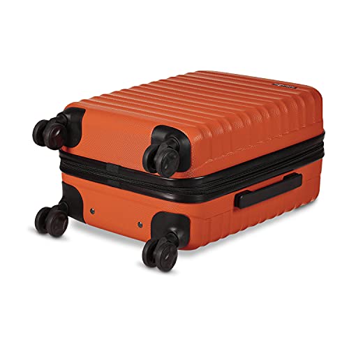 Amazon Basics Hardside koffer, handbagage, hard shell, ABS, kan mee aan boord, met 4 wieltjes, geschikt voor de meeste luchtvaartmaatschappijen, 55 cm, donker oranje - Image 3
