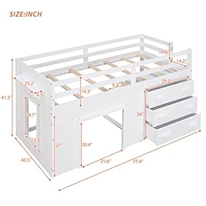 Ballcasttwinsizelowloftbedwithsafetyguardrailstairwoodenbedframewcabinetshelfsolidconstructionnospringboxneededfurnituresetforboysgirlskeensstudybedroomwhite  Urban Country Home Decor Ball cast twin size low loft bed with safety guardrail stairwooden bedframe wcabinet shelfsolid constructionno spring box neededfurniture set for boys girls keens study bedroomwhite  urban country home decor