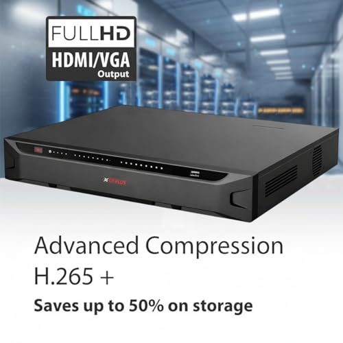Image of CP Plus 32 Ch. 4K Network Video Recorder, Instastream, H.265, H.264, MJPEG, Two-Way Talk, Face Detection and Recognition, 2 SATA HDDs Upto 20TB Each, 2USB Ports, SMD Plus [CP-UNR-4K4322-V4]