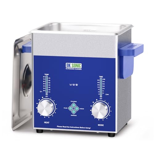 Limpiador ultrasónico DK SONIC 2L de 60W con calentador temporizador y cesta para joyas y relojes