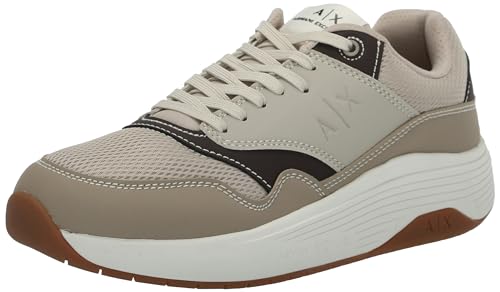 Armani Exchange Men's Chunky Sole Leather & Mesh Lace Up Sneaker
