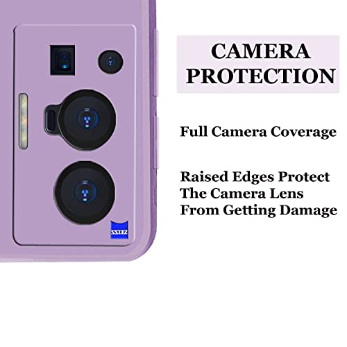 Image of A rtistque Liquid TPU Silicone Matte Shockproof Flexible with Camera Protection Soft Back Cover Case for Vivo X70 Pro - Purple