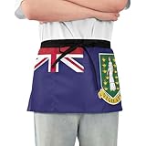 EOSDT Personalisierte Schürzen für Server mit Taschen, britische Jungferninseln, Flagge, Restaurant, Kellnerin, Taillenschürzen, Flagge der Britischen Jungferninseln, 25.2" x 11.8"
