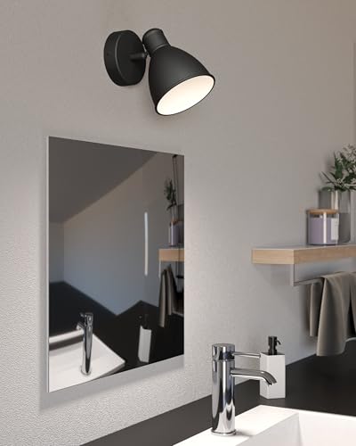 Eglo Applique Led Per Interni Di San Peri 1, Lampada Da Parete Industriale Con Faretto Mobile, In Metallo In Bianco E Nero, Illuminazione Per Corridoio E Soggiorno, Lampadina GU10 Inclusa - 4