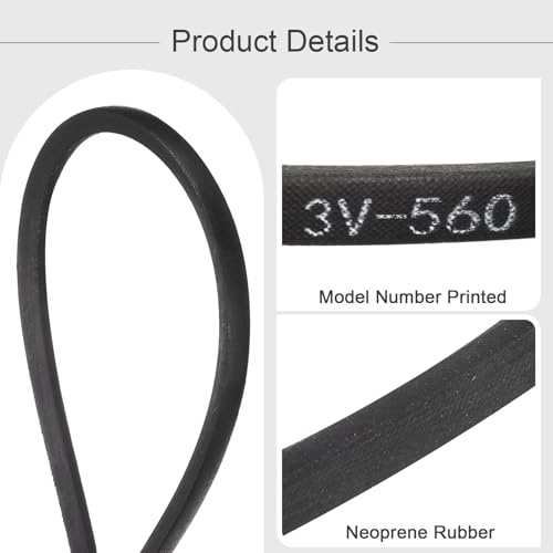 Courroie trapézoïdale 3V560 robuste de 1 cm de large pour couple élevé