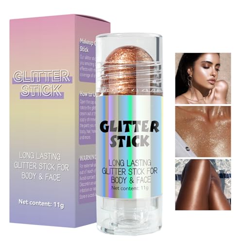 Eazerom 20 Resaltador con Purpurina Sombra de Ojos en Barra, Bronceadores e Iluminadores Resaltador Stick Shimmer Cream Powder de Luz Para Rostro a Prueba de Agua,Polvo de Hadas Highlight
