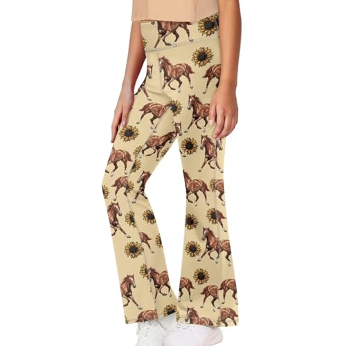 Image of Girls Flare Leggings Cute Bell Bottoms for Teen Girls Wide Leg Sweatpants for 5-14 T