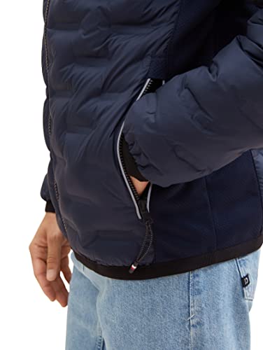 TOM TAILOR Herren Hybrid Steppjacke mit Abnehmbarer Kapuze im Kragen – Ansicht 6