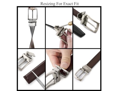 Milorde Men’S Reversible Leather Belt For Casual Golf Dress Pants Shirts thumb #5