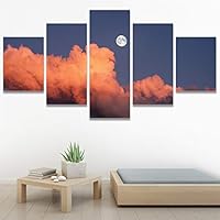 SIGNWIN 5 Panel Canvas Wall Art Astronomy & Space Contemporary Cosmic Dramatic Green Group Photography Realism Ultra for Home Decorations Ready to Hang - 60