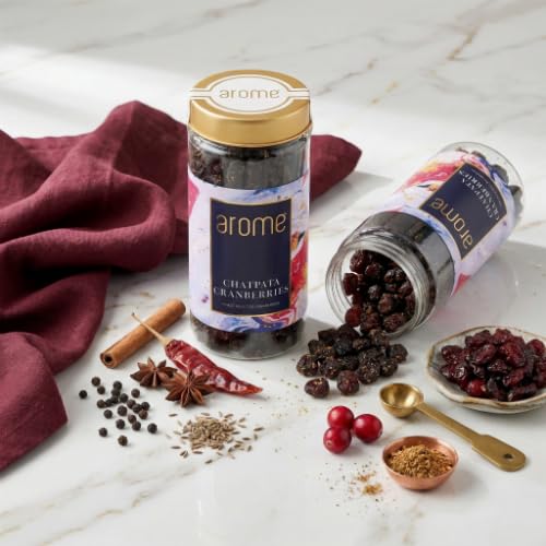 Arome Chatpata Cranberries, Finest Selected Dried Cranberries with Indian Spices, Tangy and Spicy Snack 100 g-image-19