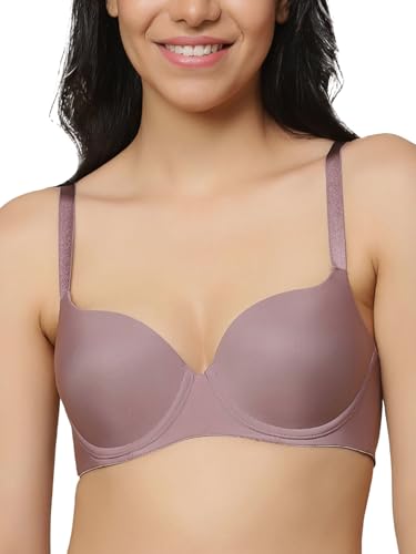Image of Triumph T-Shirt Bra For Women Wired Padded Body Make-Up Series Seamless Everyday Lingerie Lycra Xtra Fine Breathable Fabric Second-Skin Smooth 3 /4 Cup Support Invisible Underwire Pack Of 1