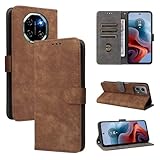 MOJIA Hülle für Blackview Shark 6 5G, Hochwertige Flip Wallet Anti-Drop Handyhülle aus PU Leder mit RFID Diebstahl Bürstenfunktion Schutzhülle. Braun