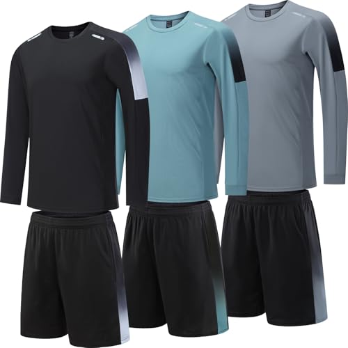 Chemises manches longues homme protection solaire t-shirt anti-UV outdoor respirant bleu noir