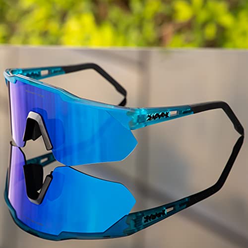 KAPVOE Polarizzati Occhiali da Ciclismo TR90 con 4...
