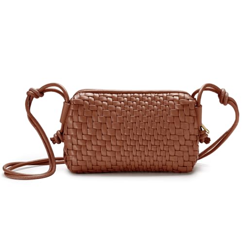Woven Crossbody Bag for Women Small Woven Purse Vegan Leather Handbag Braided Purse Small Crossbody Bag